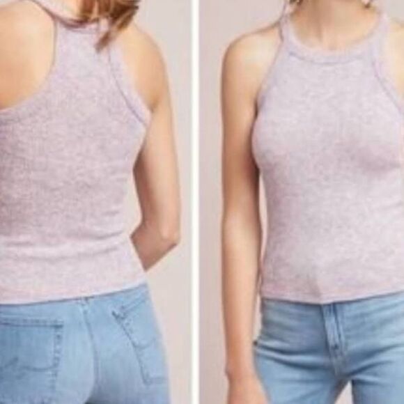 Anthropologie Maeve Purple Heather Racerback Knit Tank Top Sz XL - Picture 1 of 10